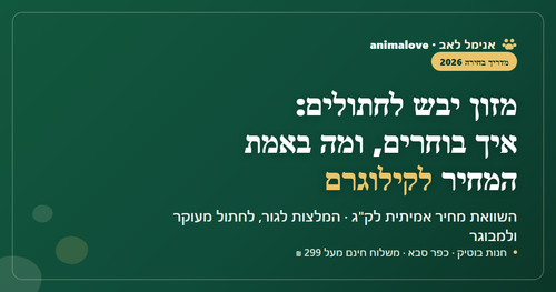מזון יבש לחתולים - מדריך בחירה והשוואת מחיר לקילוגרם, אנימל לאב