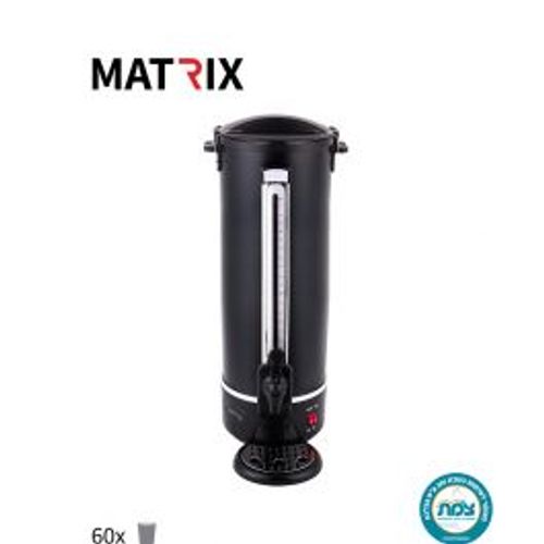 מיחם לשבת שחור 60 כוסות נירוסטה+מגש כוסות MATRIX