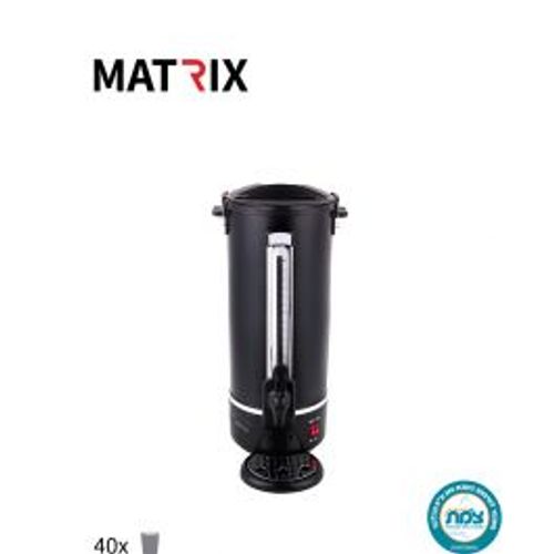 מיחם לשבת שחור 40 כוסות נירוסטה+מגש כוסות MATRIX