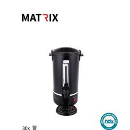 מיחם לשבת שחור 30 כוסות נירוסטה+מגש כוסות MATRIX