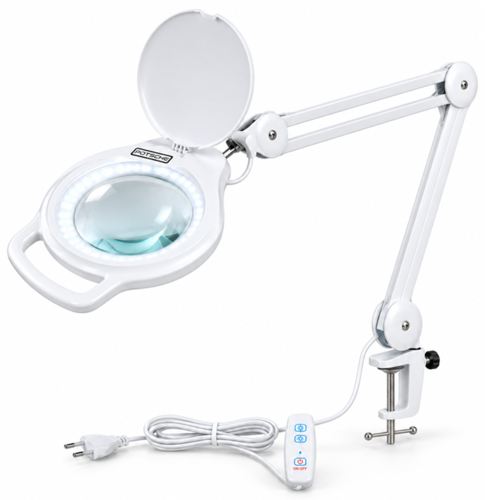 מנורת זכוכית מגדלת LED מקצועית HQ-14 – לבנה