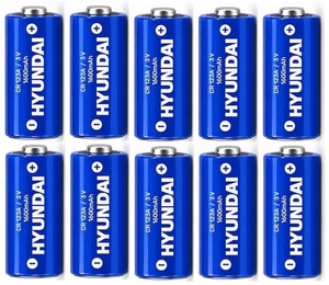 10 סוללות ליתיום יונדאי Hyundai CR123A 3V – קיבולת 1600mAh