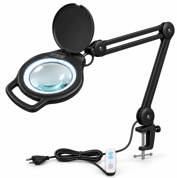 מנורת זכוכית מגדלת LED מקצועית HQ-14 – שחורה