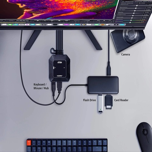 מתג Aten CS22H 2 Port 4K HDMI USB KVM
