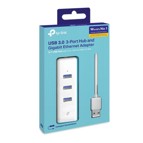 מפצל USB 3.0 לחיבור רשת RJ45 בעל 3 חיבורי TP-Link UE330 USB 3.0