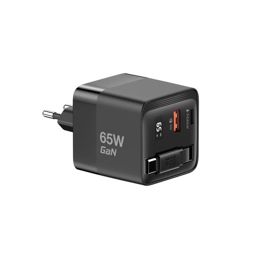 מטען קיר עם כבל נשלף צבע שחור Miracase MWC65RC