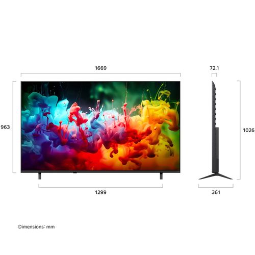 טלוויזיה חכמה בגודל 75 אינץ' LG QNED AI QNED70 MiniLED דגם 75QNED70B6T