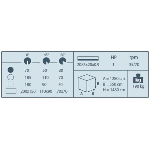 משור סרט YCM210 חצי אוטומט