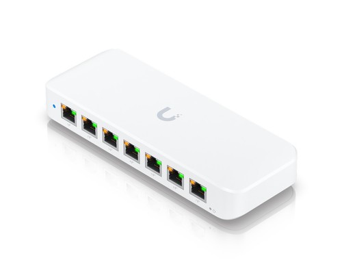מתג מנוהל קומפקטי UniFi עם 8 פורטים PoE+ והספק 210W דגם USW-Ultra-210W-EU