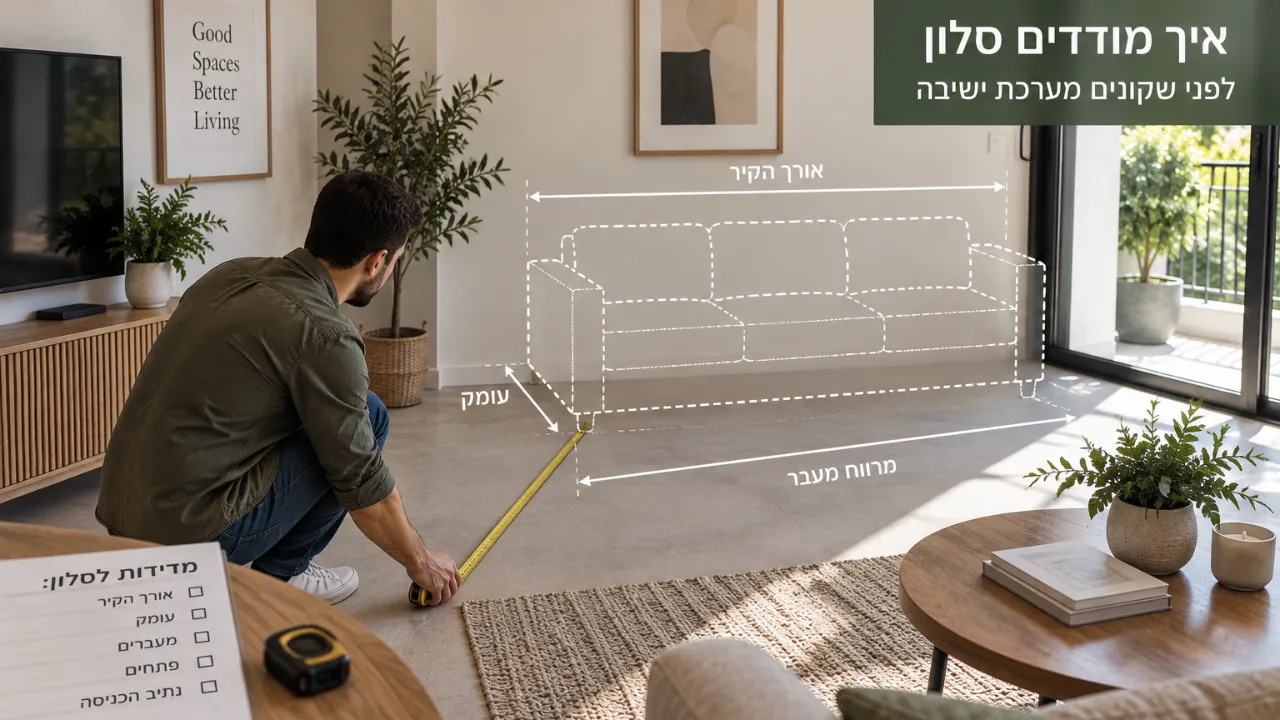 איך מודדים סלון לפני שקונים מערכת ישיבה?