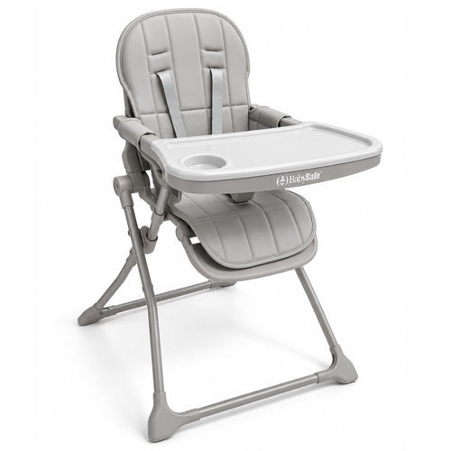 כיסא אוכל מתקפל FOLD & GO מבית BabySafe (אפור)
