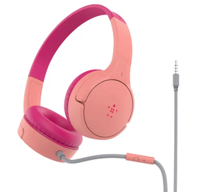  אוזניות חוטיות לילדים Belkin SoundForm Mini On-Ear AUD004 צבע ורוד