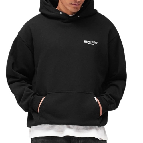 קפוצון REPRESENT מידות S-XXL לגברים בגוון שחור