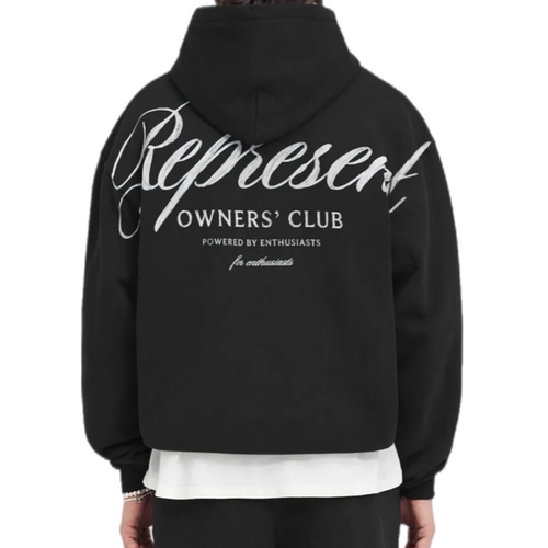 קפוצון REPRESENT מידות S-XXL לגברים בגוון שחור
