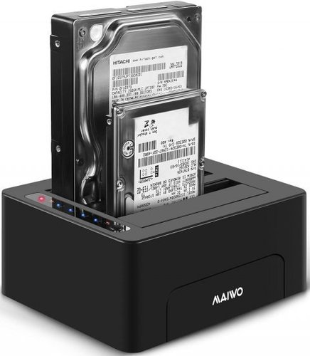 תחנת עגינה ושכפול לשני דיסקים | 3.5 2.5 MAIVO USB3.0 Dual Bay