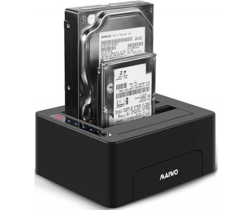 תחנת עגינה ושכפול לשני דיסקים | 3.5 2.5 MAIVO USB3.0 Dual Bay