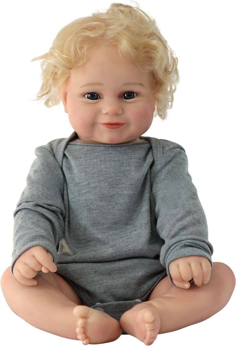 בובת תינוק Reborn ‏48 ס"מ אוברול אפור New York Doll Collection