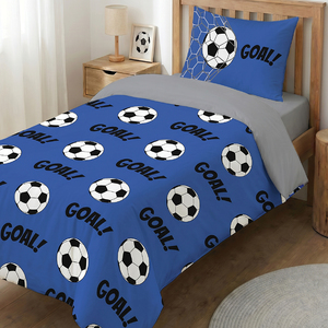 סט מצעים למיטה וחצי 100% כותנה – דגם GOAL כחול