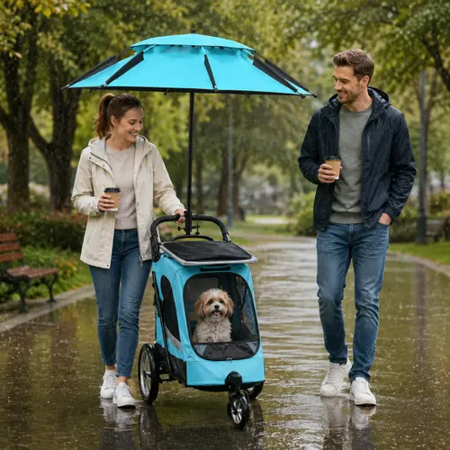 מטריה לכלב - מטריה/שמשיית חיות מחמד לעגלה עם מהדק מתכוונן