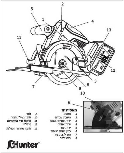 משור עגול נטען 136 מ