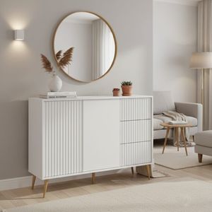 שידת קומודה דגם ברצלונה לבן XL