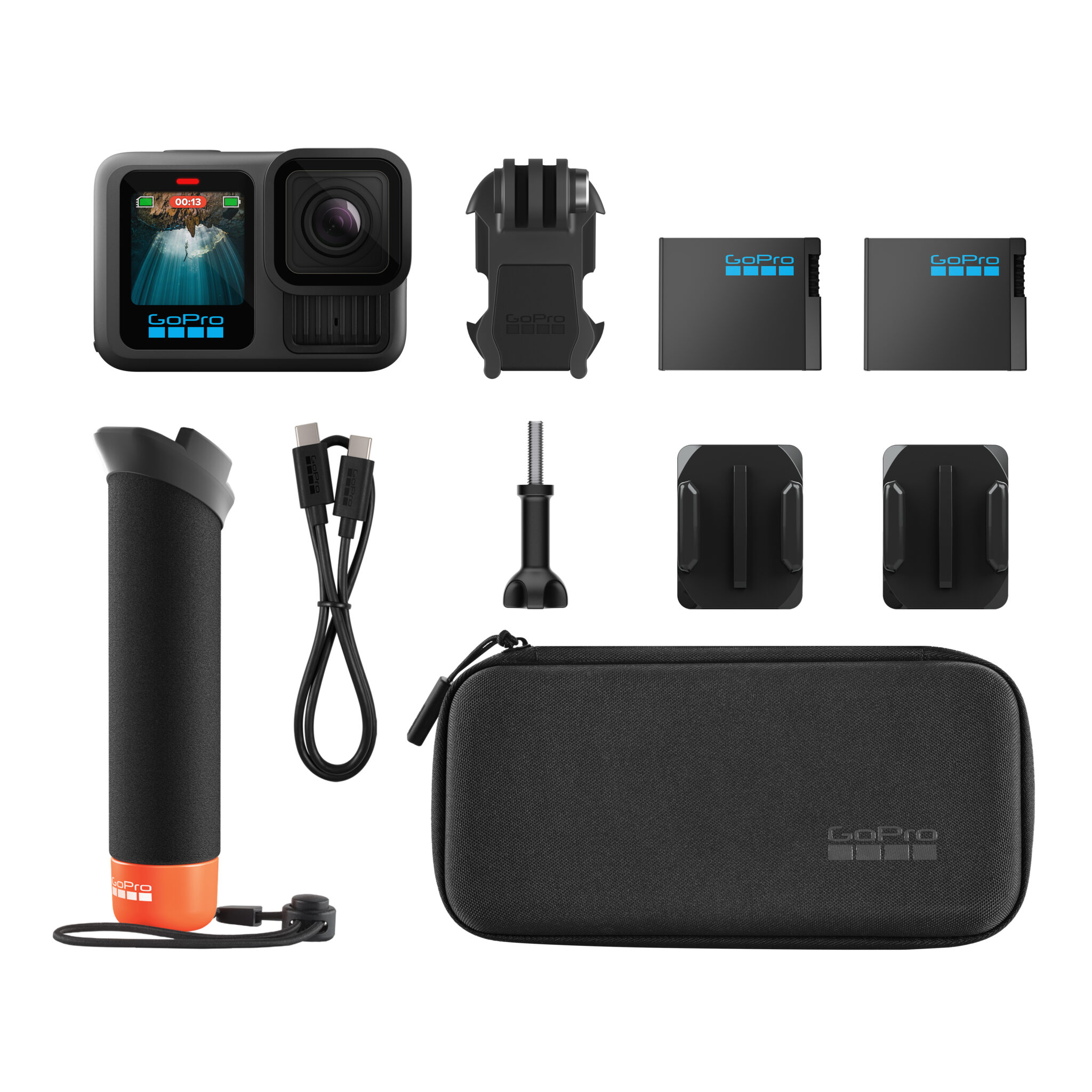 מצלמת אקסטרים GoPro Hero13 Black – Accessory Bundle 