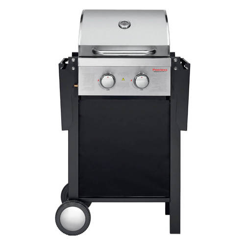 גריל גז 2 מבערים מדפי צד מתקפלים KYQ-M22 שחור Peerless