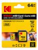 כרטיס זיכרון Kodak Micro SD Card 64GB כולל מתאם SD