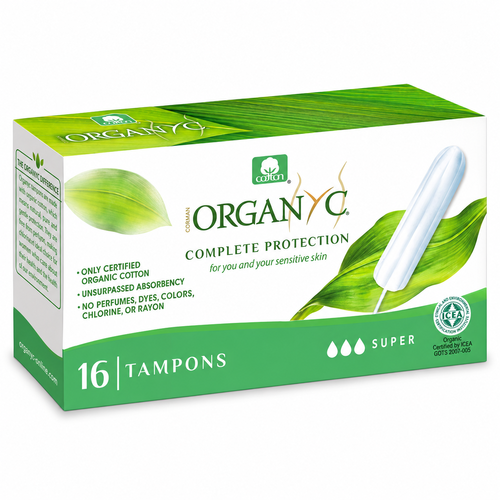 טמפונים אורגנים ללא מוליך - סופר 16 יחידות  Organ(y)c