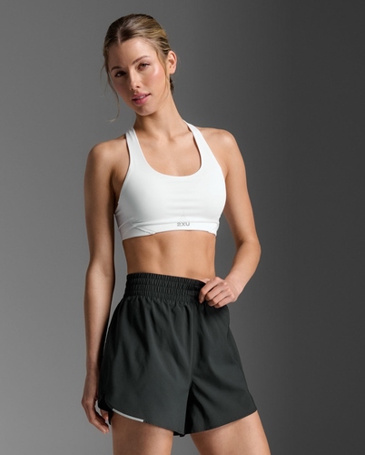 חזיית ספורט 2XU Aero Mesh Medium Impact Bra WHT/SRF