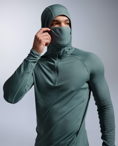 חולצת ריצה מחממת Ignition Grid 1/2 Zip Hoodie OLL/BRF