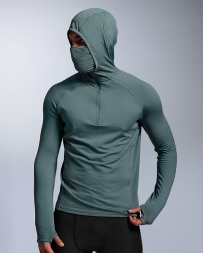 חולצת ריצה מחממת Ignition Grid 1/2 Zip Hoodie OLL/BRF