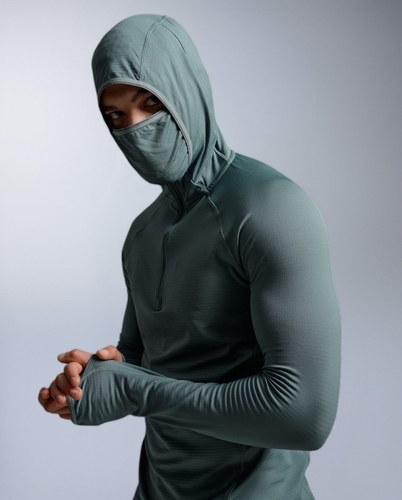 חולצת ריצה מחממת Ignition Grid 1/2 Zip Hoodie OLL/BRF