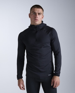 חולצת ריצה מחממת Ignition Grid 1/2 Zip Hoodie BLK/SRF
