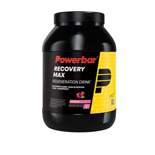 אבקה להכנת משקה חלבון 1144 גרם Powerbar Recovery Max Raspberry