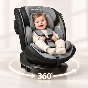 כסא דגם + מסתובב 360 מעלות עם איזו פיקס HAMILTON שכיבה מלאה - אפור  
