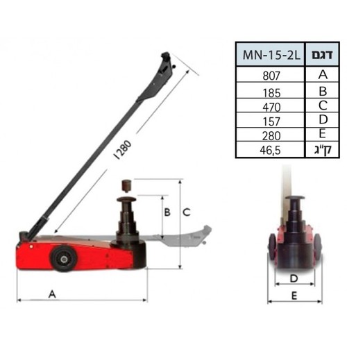 ג'ק גלגלים הידרופנאומטי 15/30 טון MEGA ספרדי