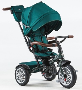 תלת אופן מפואר 6 ב 1 דגם בנטלי Bentley + מתקן כוס מתנה- ירוק/חום