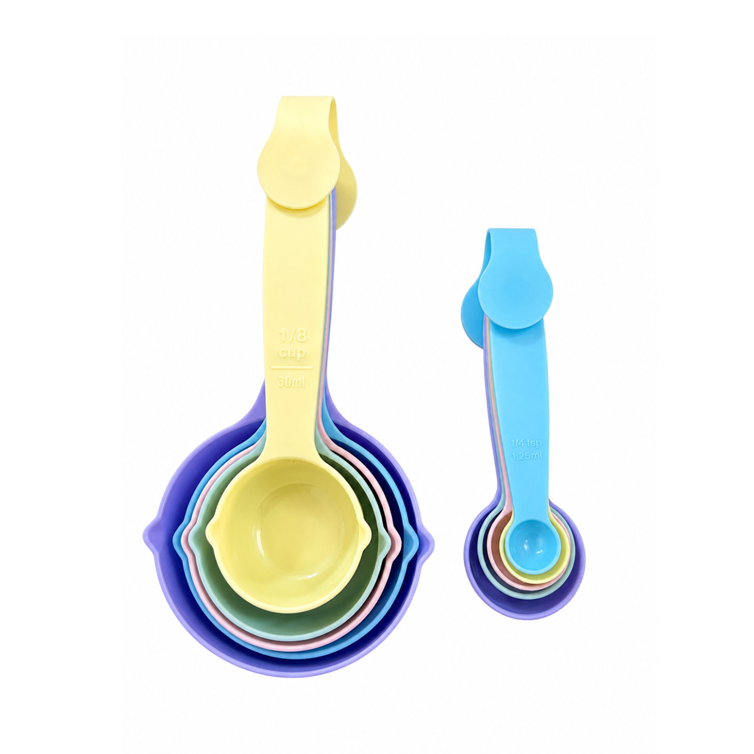 סט 10 כוסות וכפות מידה 