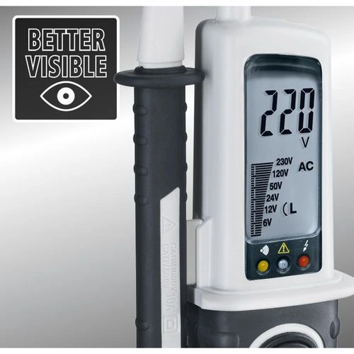 מד מתח דיגיטלי LASERLINER ActiveMaster Digital עם תצוגה מספרית וגרפית לקריאה ברורה של תוצאות המדידה