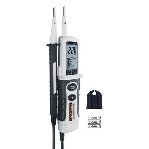 מודד מתח חשמלי LASERLINER ActiveMaster Digital עם שני חודי בדיקה לבדיקת מתח, קוטביות ורציפות