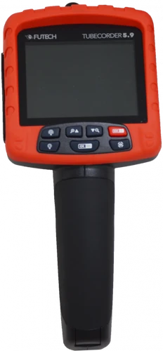 מצלמת צנרת FUTECH TUBECORDER 5.9 עם מסך 3.5 אינץ' וידית אחיזה לעבודה מקצועית