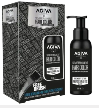 צבע לשיער חצי קבוע שחור Agiva Semi Permanent Hair Color Black אגיבה