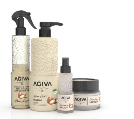 סט טיפוח 4 מוצרים Agiva Pure Argan – לחות, שיקום וברק טבעי לשיער | אגיבה