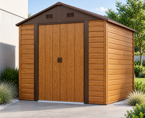 מחסן מתכת דמוי עץ דגם HW89 Garden Top