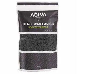 פתיתי שעווה שחורה אגיבה 800 גרם Agiva Hard Wax Beans Carbon