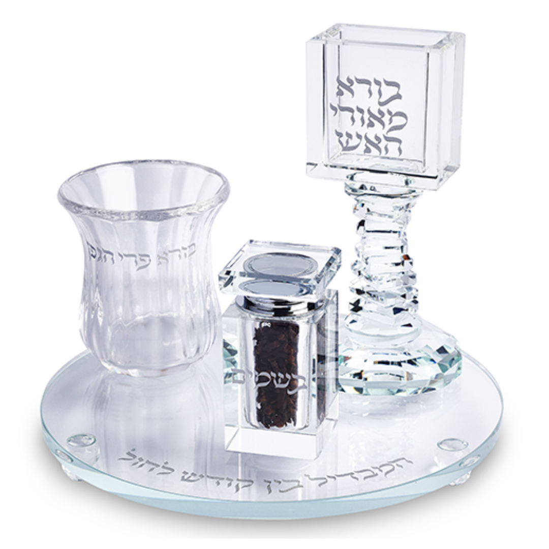 סט הבדלה מהודר מקריסטל 20 ס"מ