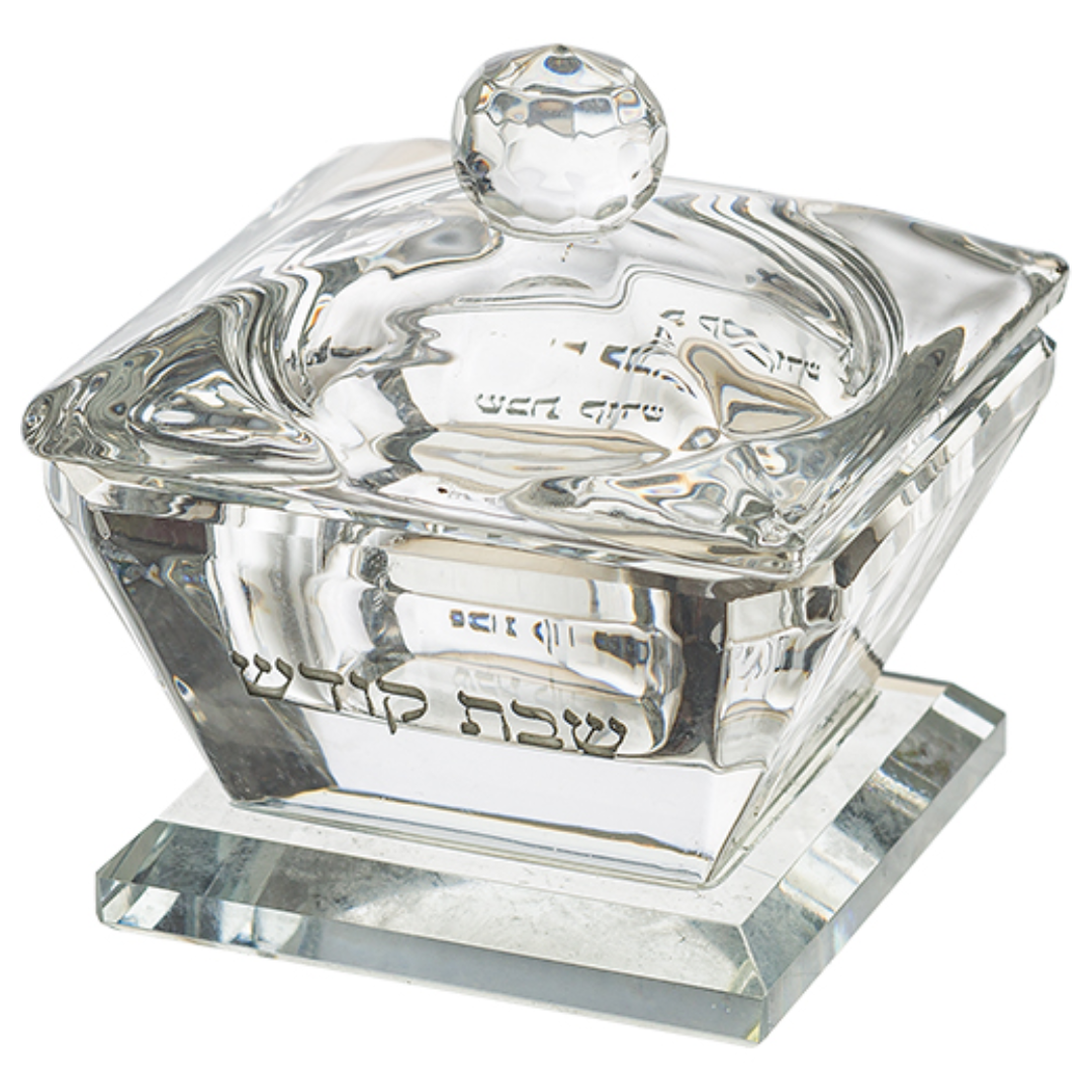 מלחייה קריסטל עם מכסה 4X6 ס"מ