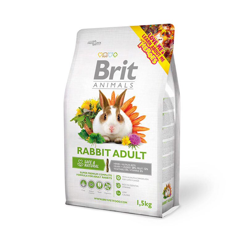 מזון כופתיות לארנב בוגר בריט אנימל 1.5 ק"ג Brit