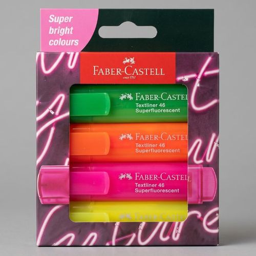 סט 4 מרקרים להדגשה Faber Castell Textliner 46 Superfluorescent